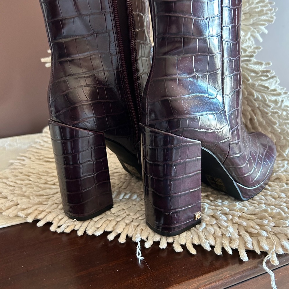 Burgundy booties